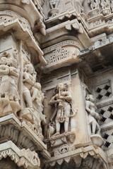 Sculpture of a musician on a frieze at Jagdish Temple in Udaipur