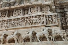 detailed carved friezes on exterior walls of Jagdish Temple in Udaipur