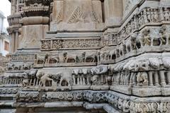 Ornate sculpted friezes at Jagdish Temple