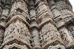 sculpted friezes on pillars of Jagdish Temple shikhara, Udaipur