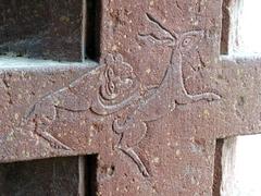 sculpture on a pillar at ASI monument terrace