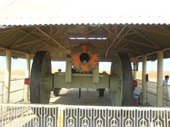 Jaivan Cannon at Jaigarh Fort with Hindu symbols including swastikas