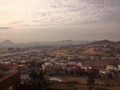 scenic view of Chihuahua city with buildings and mountains