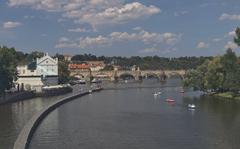 Charles Bridge over Vltava River in Prague