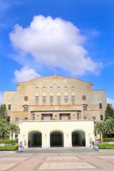 Zhongshan Hall in Taipei City with blue sky and clouds