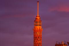 Cairo Tower with blue sky background