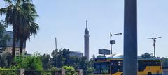 view of the Cairo Tower from a distance