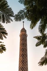 Cairo Tower against the evening sky