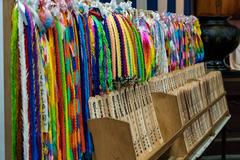 Origami crane strings with objects of Kuyō at Sensoji