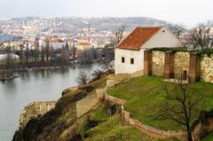 Ancient walls above Vltava River