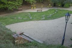 Stones with animal footprints on Vysehrad castle