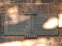 Commemorative plaque in Vyšehrad, Prague