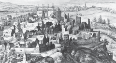 Sadeler's 1606 prospect of Prague with Vyšehrad