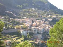 panoramic view of Banyalbufar, a coastal village in Mallorca, Spain