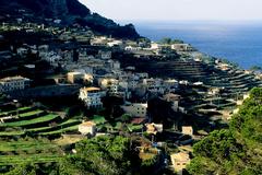 village of Banyalbufar with surrounding landscapes in Mallorca