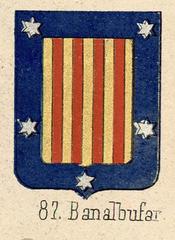 Coat of arms of Banyalbufar extracted from Trofeo heroico by Francesc Piferrer, 1860