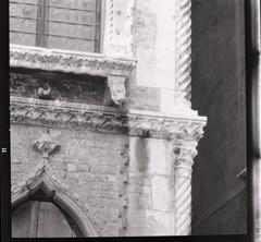 Black and white photo by Paolo Monti, 1969, featuring Venetian Gothic architecture