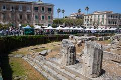 Greek Ruins market in Ortigia Syracuse