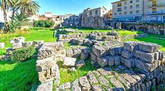 Ancient ruins in Siracuse old city, heritage site