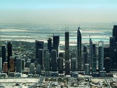 Aerial view of Downtown Dubai featuring the Burj Khalifa