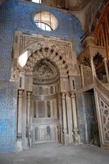 Interior of the prayer room at the Blue Mosque in Cairo