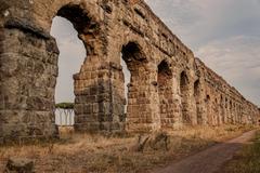 ancient Roman aqueduct in Parco degli Acquedotti, Italy