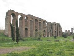 remains of the brick reinforcement of the Aqua Claudia with the Anio Novus channel on top