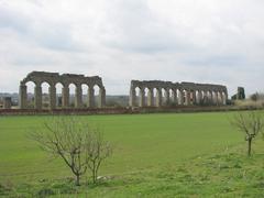 View of Aqua Claudia aqueduct near Romavecchia in Rome