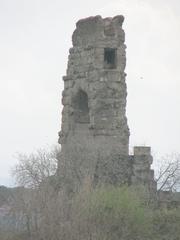 View of the Aqua Claudia near Romavecchia in Rome with Anio Novus channel on top