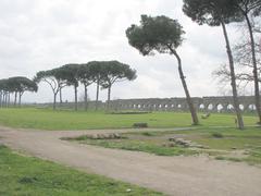 Panoramic view of the Aqua Claudia near Rome