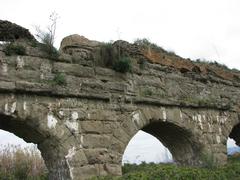 Panoramic view of the Aqua Claudia aqueduct near Rome