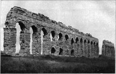 Aqua Claudia aqueduct in Rome built during the Roman Empire