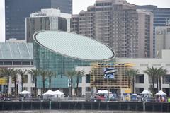 Aquarium of the Americas in New Orleans view from Mississippi River