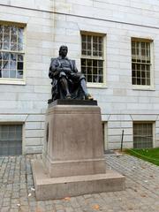 John Harvard Statue at Harvard University in Cambridge, USA