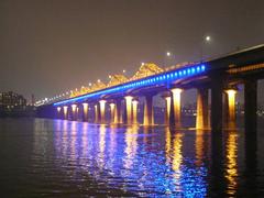 Seoul bridge at night