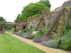 Herbaceous border in moat at Eltham Palace