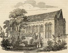 Eltham Palace illustration from 1834 antiquarian book 'The graphic and historical illustrator' by Edward Wedlake Brayley