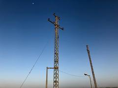 Disused Power Pylons at Old Esna Dam and Lock in Esna, Egypt