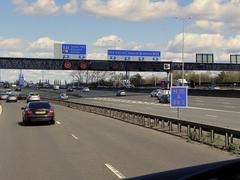 A30 and M25 highway intersection near Hythe End