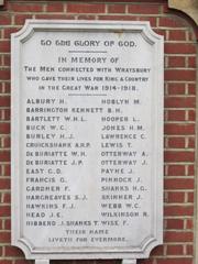 War Memorial Plaque at Wraysbury