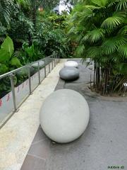 bench in a park with scenic background