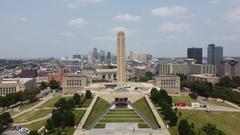 Aerial view of the National World War I Museum and Memorial