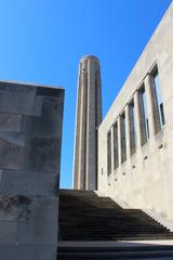 View of National World War I Museum and Memorial main tower from eastern steps