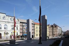 US Army Memorial 'Thank you America' at Pilsner crossing 'U Práce', Pilsen, Czechia