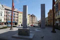 US Army Memorial 'Thank you America' at Pilsner crossing 'U Práce' in Pilsen, Czechia