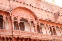 Jharoka overlooking the public audience courtyard at Junagarh Fort, Bikaner