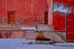 Red wall of Junagarh Fort in Bikaner