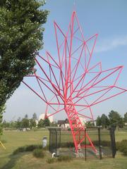 Missisauga Park in Kariya, Japan with Maple Monument from Expo 2005