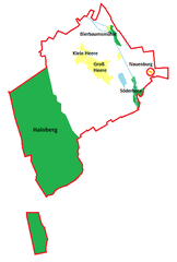 Map showing the location of Nauenburg in the municipality of Heere