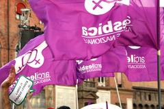 Arcilesbica flags in Piazza Maggiore during Bologna Pride 2012